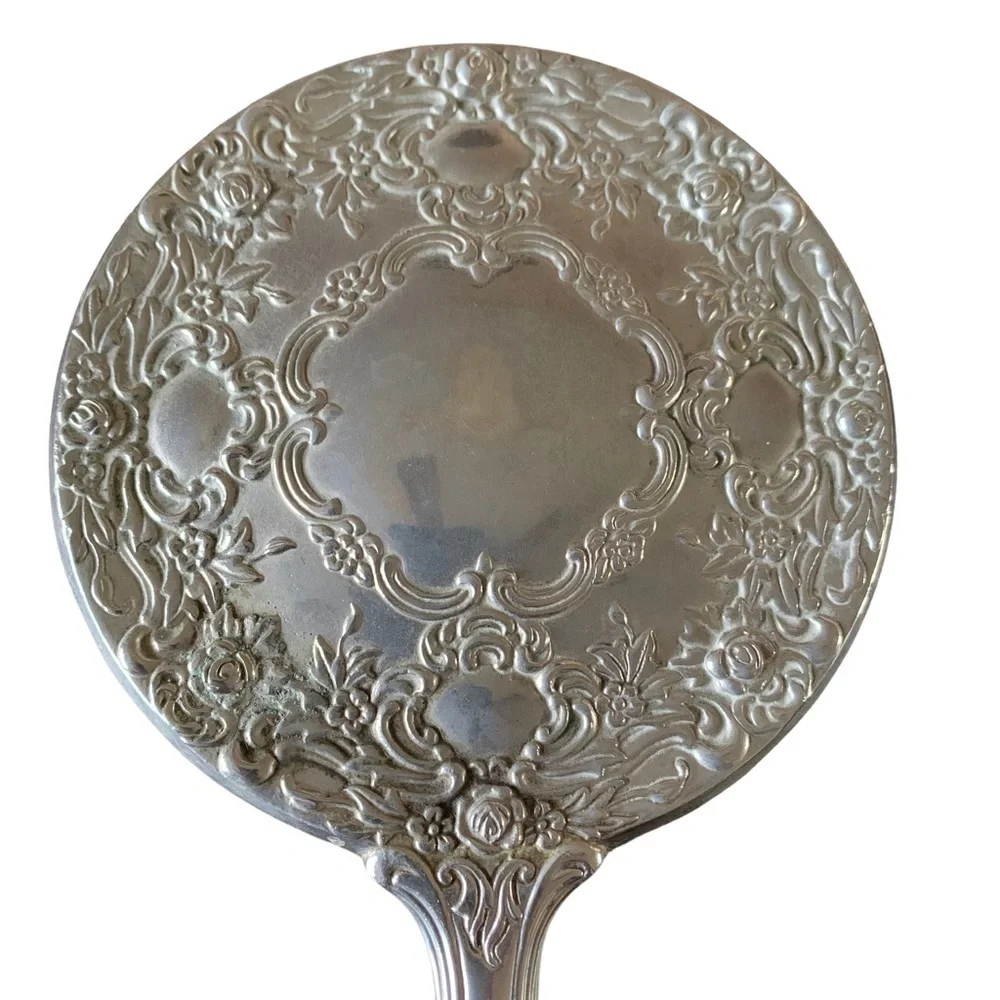 Vintage Mirror In Silver Color Metal